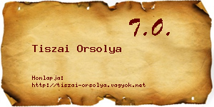 Tiszai Orsolya névjegykártya